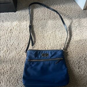 kate spade navy blue nylon crossbody with black strap